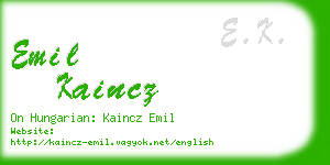 emil kaincz business card